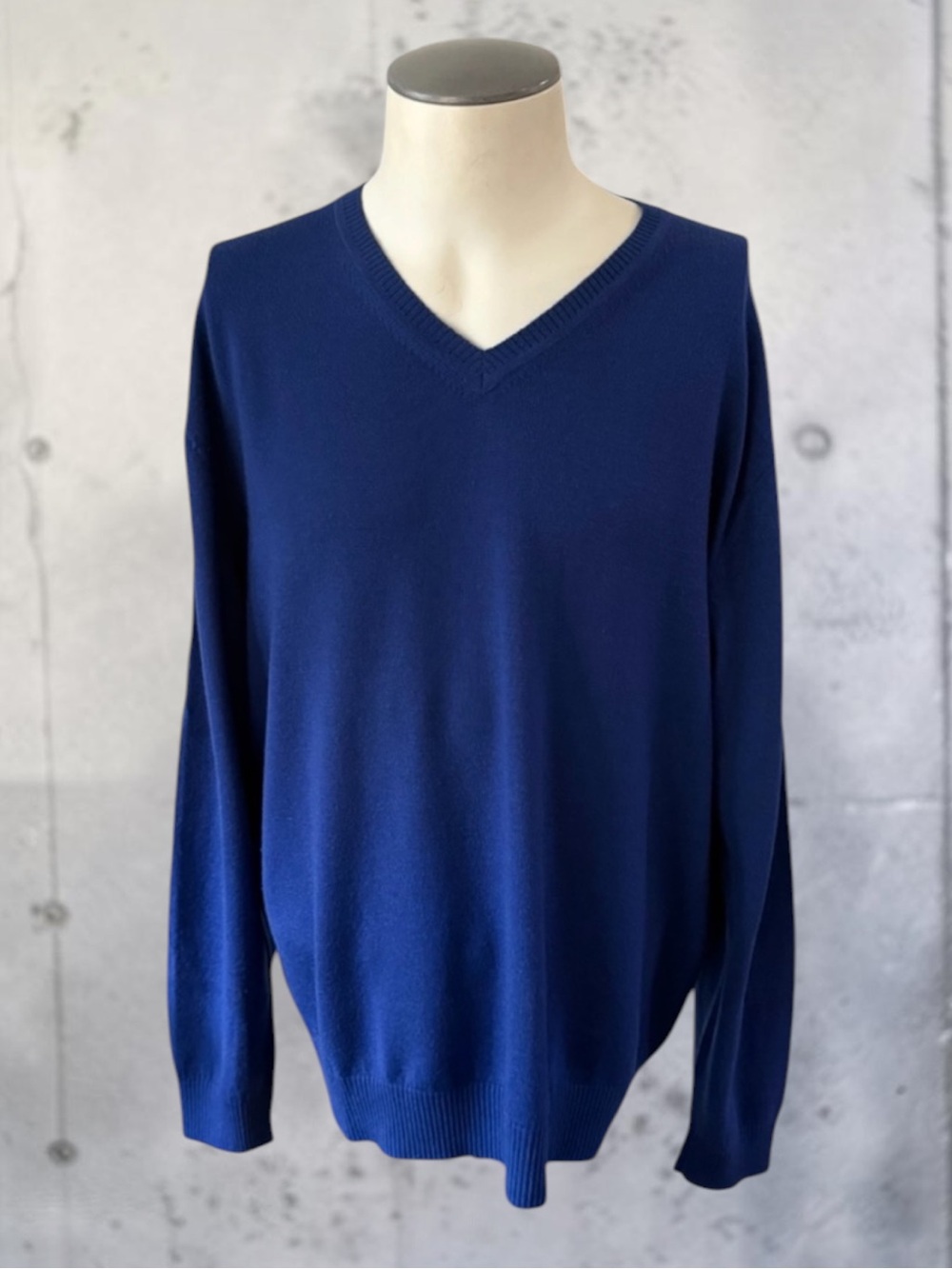 Bobby Jones Royal Blue Merino Wool V-Neck Sweater Size X-Large